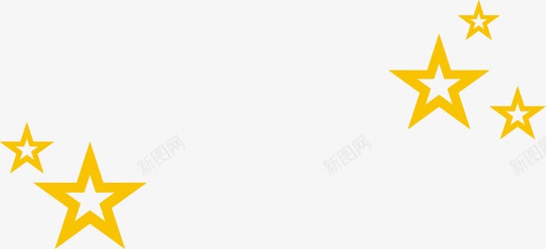 黄色手绘空心星星装饰png免抠素材_新图网 https://ixintu.com 星星 空心 装饰 黄色