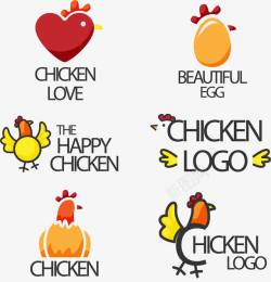 爱心公鸡可爱养鸡场抽象标志高清图片