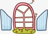 手绘卡通粉色窗户图标png_新图网 https://ixintu.com 卡通 图标 窗户 粉色