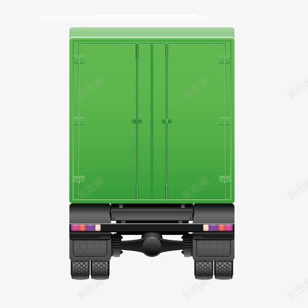 箱式货车后门png免抠素材_新图网 https://ixintu.com 卡通 箱式 绿色 货车