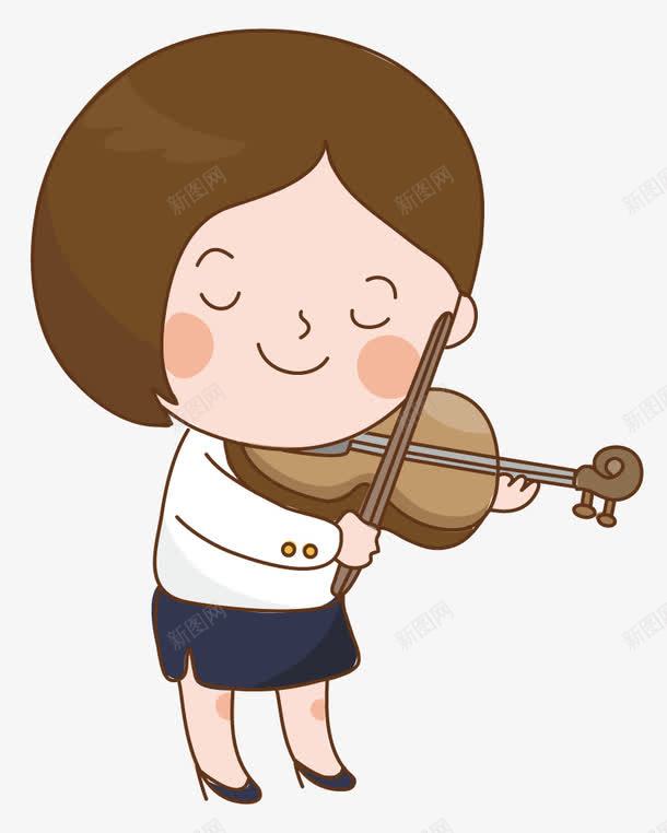 拉小提琴的女孩png免抠素材_新图网 https://ixintu.com 乐器 卡通 女孩 小提琴 矢量人物