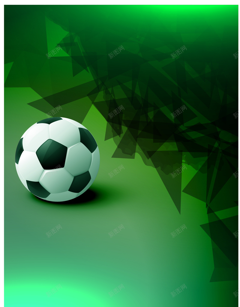 绿色调的足球主题海报背景矢量图ai设计背景_新图网 https://ixintu.com 三角 几何 素材 绿色 绿茵 背景 足球 运动 矢量图