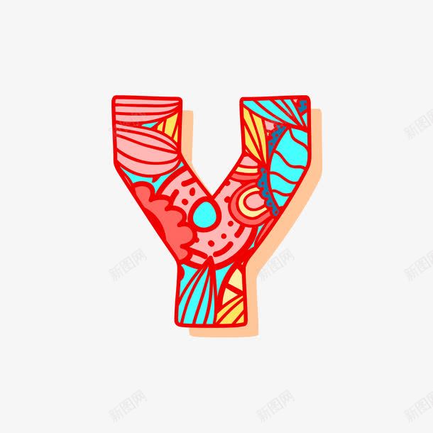 花纹字母Ypng免抠素材_新图网 https://ixintu.com 字母Y 矢量字母 红色 花纹 花纹字母