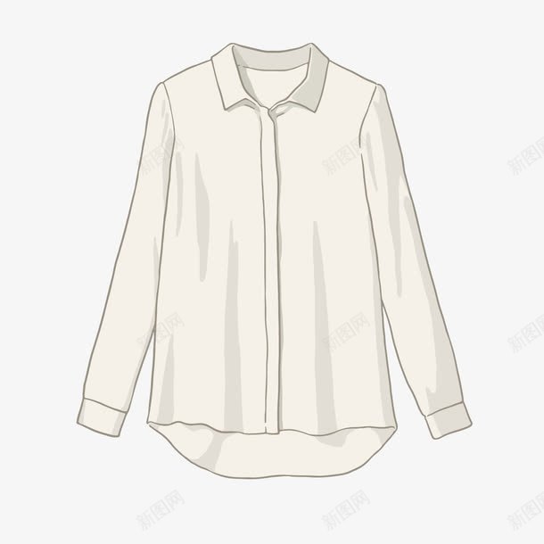 精美米白色衬衫png免抠素材_新图网 https://ixintu.com 白色衬衫 米白色 衬衫