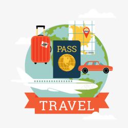 汽车通行证旅行元素高清图片