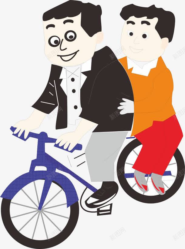 卡通骑车人物png免抠素材_新图网 https://ixintu.com png下载 png免费 恋人骑自行车 自行车 骑自行车