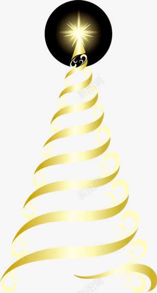 金色圣诞树精美png免抠素材_新图网 https://ixintu.com 圣诞树 精美 素材 金色