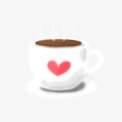 卡通咖啡杯心标志素材