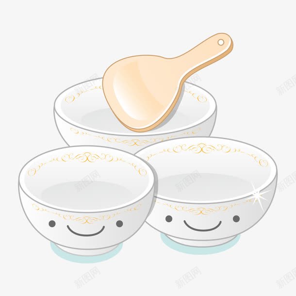 卡通的碗png免抠素材_新图网 https://ixintu.com png图形 png装饰 勺子 卡通 碗 装饰