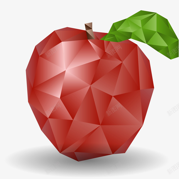 多边形抽象红苹果矢量图ai免抠素材_新图网 https://ixintu.com 多边形 抽象 水果 矢量抽象水果 红苹果 矢量图