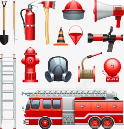 消防用具红色消防工具高清图片