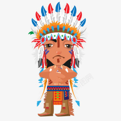 民族风情装饰卡通印第安人民族文化风情装饰插高清图片