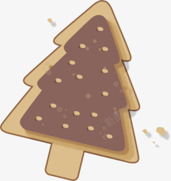 树木饼干褐色圣诞树饼干高清图片