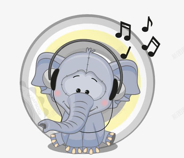 爱听音乐的小动物png免抠素材_新图网 https://ixintu.com 卡通 小动物 爱听 音乐