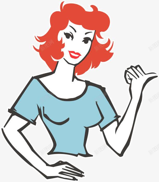 女人1png免抠素材_新图网 https://ixintu.com 卡通妇女 大拇指 女人 手绘美女 矢量女人1
