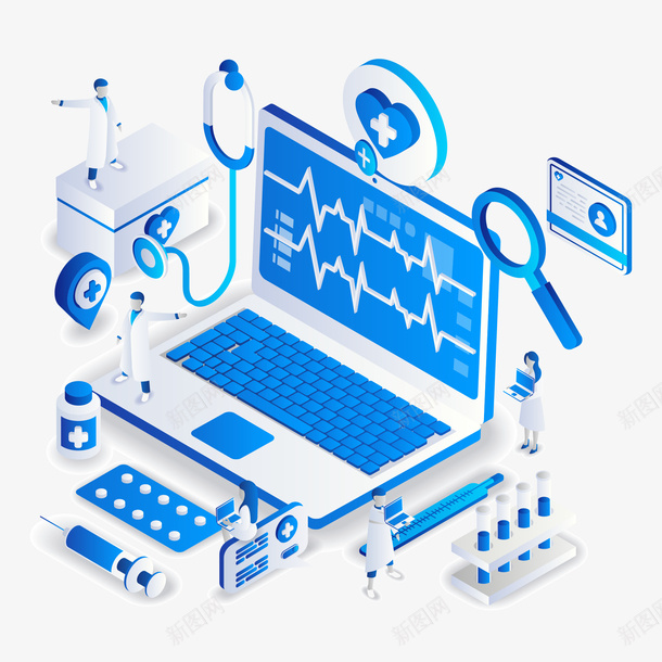 25D蓝色简约医疗系统矢量图ai免抠素材_新图网 https://ixintu.com 医疗 医疗蓝色 简约 简约蓝色 系统 蓝色矢量 蓝色简约 矢量图