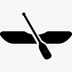 划船嬉戏独木舟和划船图标高清图片