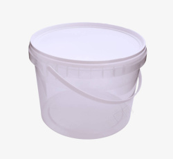 手绘白色透明塑料水桶素材