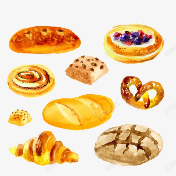 好吃的蛋挞png免抠素材_新图网 https://ixintu.com 牛角面包 面包 食物 黄色