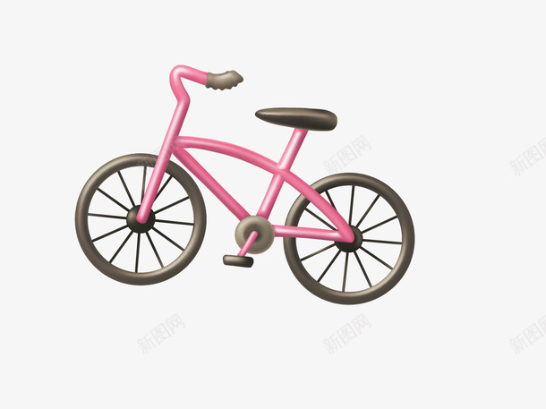 粉色的儿童自行车矢量图ai免抠素材_新图网 https://ixintu.com 儿童自行车 卡通 粉色的自行车 自行车 矢量图