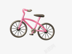 粉色的儿童自行车矢量图素材