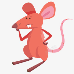 卡通红色的老鼠动物矢量图素材
