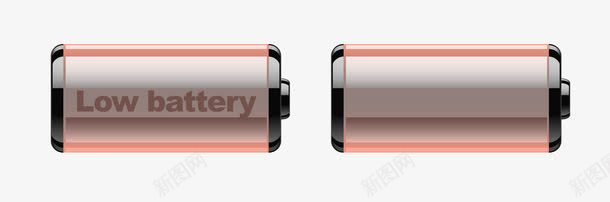 卡通手绘红色电池电量图标png_新图网 https://ixintu.com 卡通手绘 图案图标 电池电量 电池进程 电量条