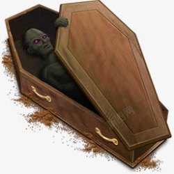 coffin棺材开放恶作剧或垃圾高清图片
