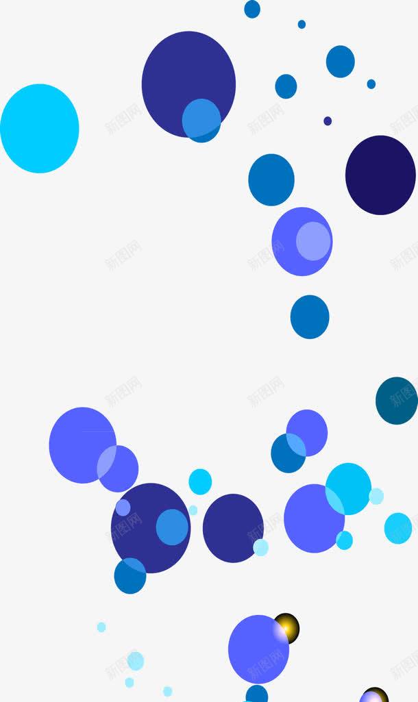 蓝色炫丽手绘气泡圆形png免抠素材_新图网 https://ixintu.com 圆形 气泡 蓝色