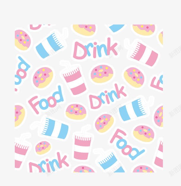 甜甜圈底纹图标png_新图网 https://ixintu.com 卡通 手绘 甜甜圈 食物