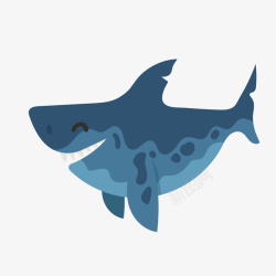 微笑的鲨鱼蓝色卡通鲨鱼高清图片