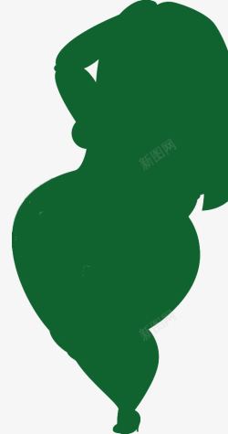 胖女人绿色剪影3素材