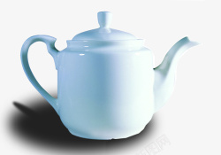 白色瓷壶白色陶瓷茶壶高清图片