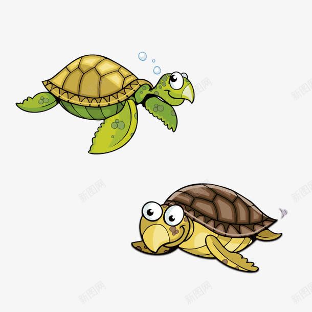 两只海龟png免抠素材_新图网 https://ixintu.com 乌龟 卡通 海龟