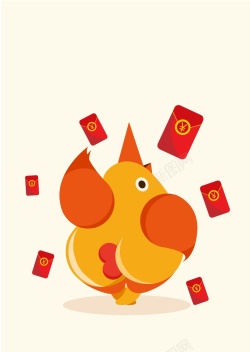 鸡年形象鸡年可爱蠢萌卡通形象手绘插画海报矢量图高清图片