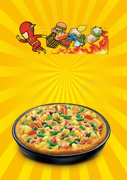 订餐叫外卖外卖快餐菜谱黄色卡通宣传单高清图片