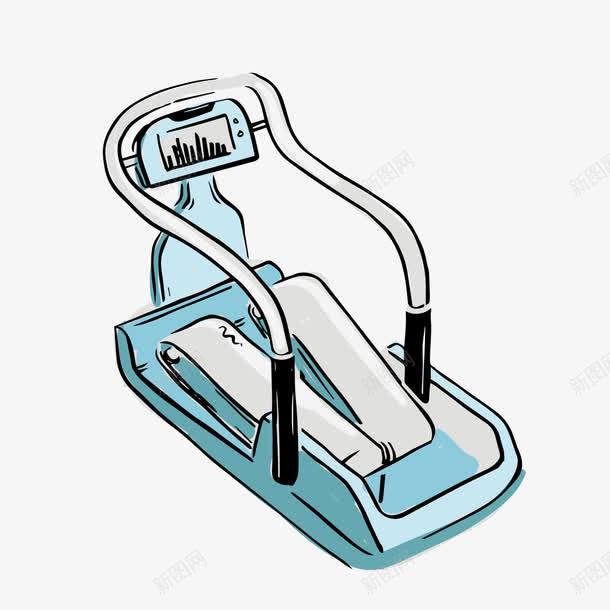 跑步机手绘png免抠素材_新图网 https://ixintu.com 卡通 手绘 跑步机