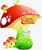 手绘卡通彩蘑菇海报png免抠素材_新图网 https://ixintu.com 卡通 海报 蘑菇