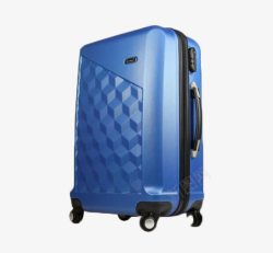 蓝色菱格行李箱素材