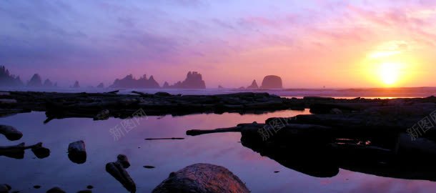 夕阳唯美浪漫大山背景图背景