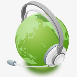 带耳机的绿色地球图标png_新图网 https://ixintu.com png 图标 地球 绿色 耳机