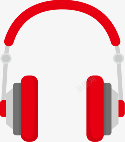 耳罩耳机红色立体降噪耳机高清图片