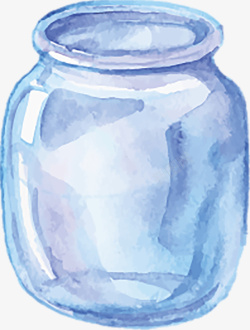 蓝泽色水彩瓶子矢量图高清图片