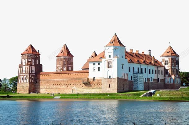 城堡建筑png免抠素材_新图网 https://ixintu.com 古代建筑 欧式城堡 河边城堡