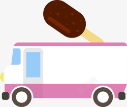 冰淇淋卡车矢量图素材
