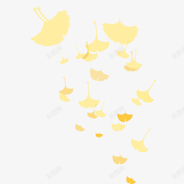 黄色叶子装饰png免抠素材_新图网 https://ixintu.com 叶子 树叶装饰 装饰背景 黄色 黄色叶子装饰
