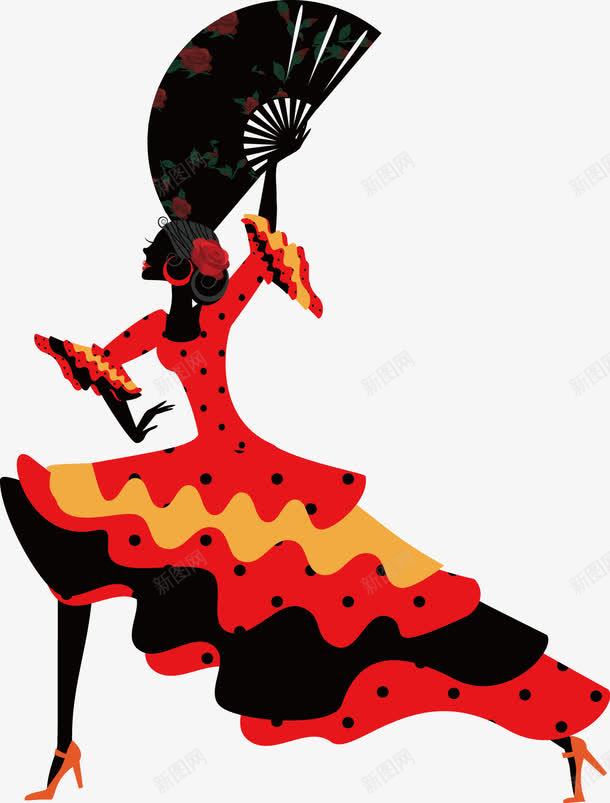 弗拉明戈女舞者png免抠素材_新图网 https://ixintu.com 弗拉明戈 拉丁 舞蹈 艺术 装饰