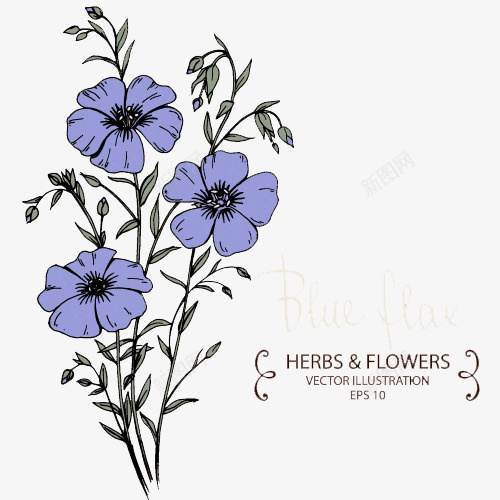 紫蓝色花朵矢量图eps免抠素材_新图网 https://ixintu.com 创意 植物 紫蓝色 花朵 矢量图