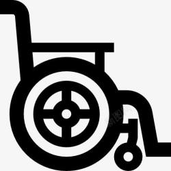 传统的医疗保健和医疗轮椅图标高清图片