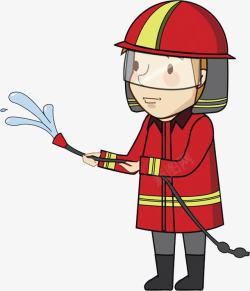 卡通官兵灭火的消防员高清图片